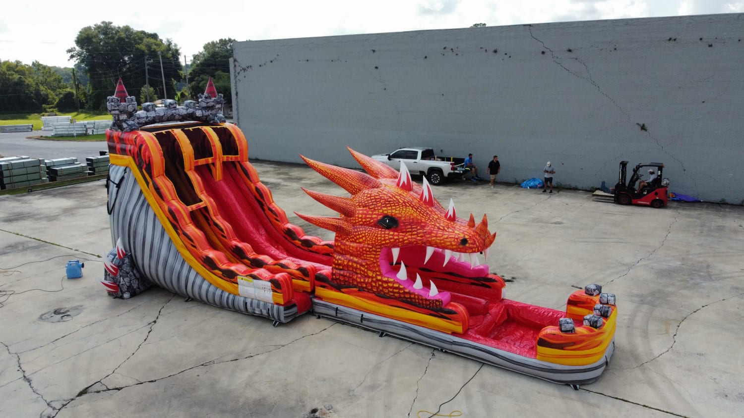22' Dragons Reign Double Lane Water Slide