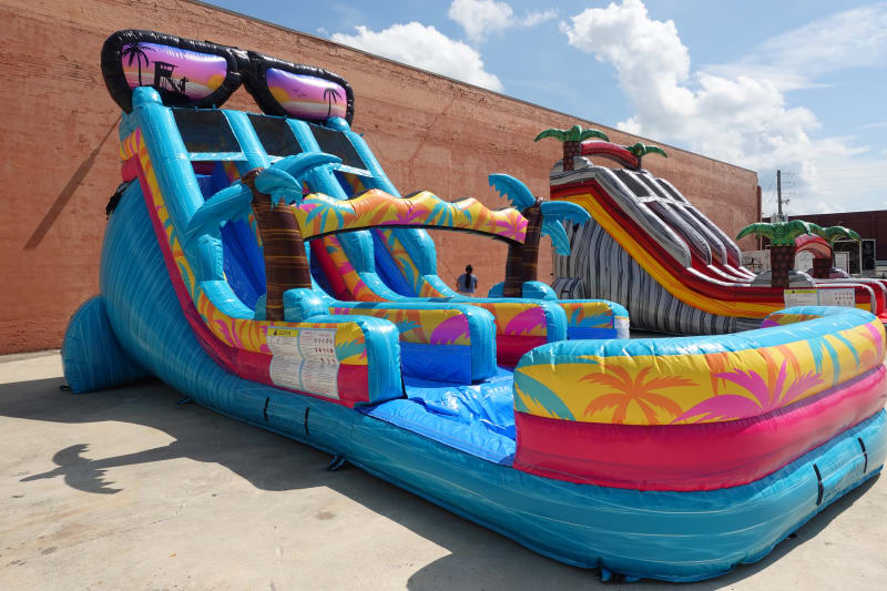 20' Miami Vice Double Lane Water Slide