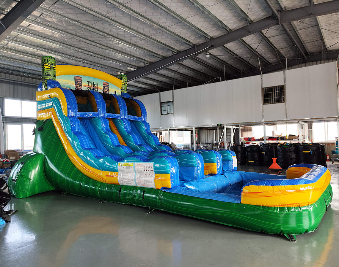 16' Tiki Shot Center Climb Double Lane Water Slide