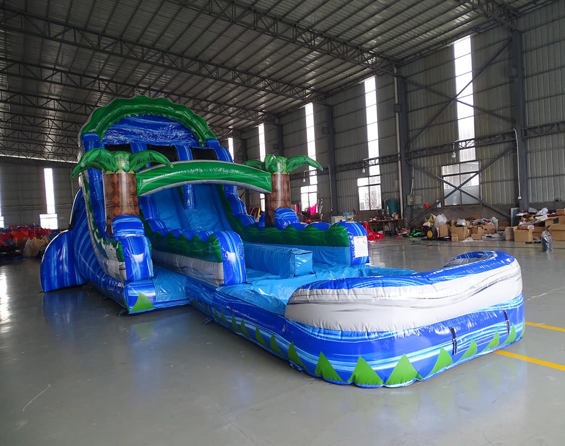 17' Island Drop XL Double Lane Water Slide