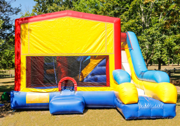 Colorful party Air slide in park on sunny day